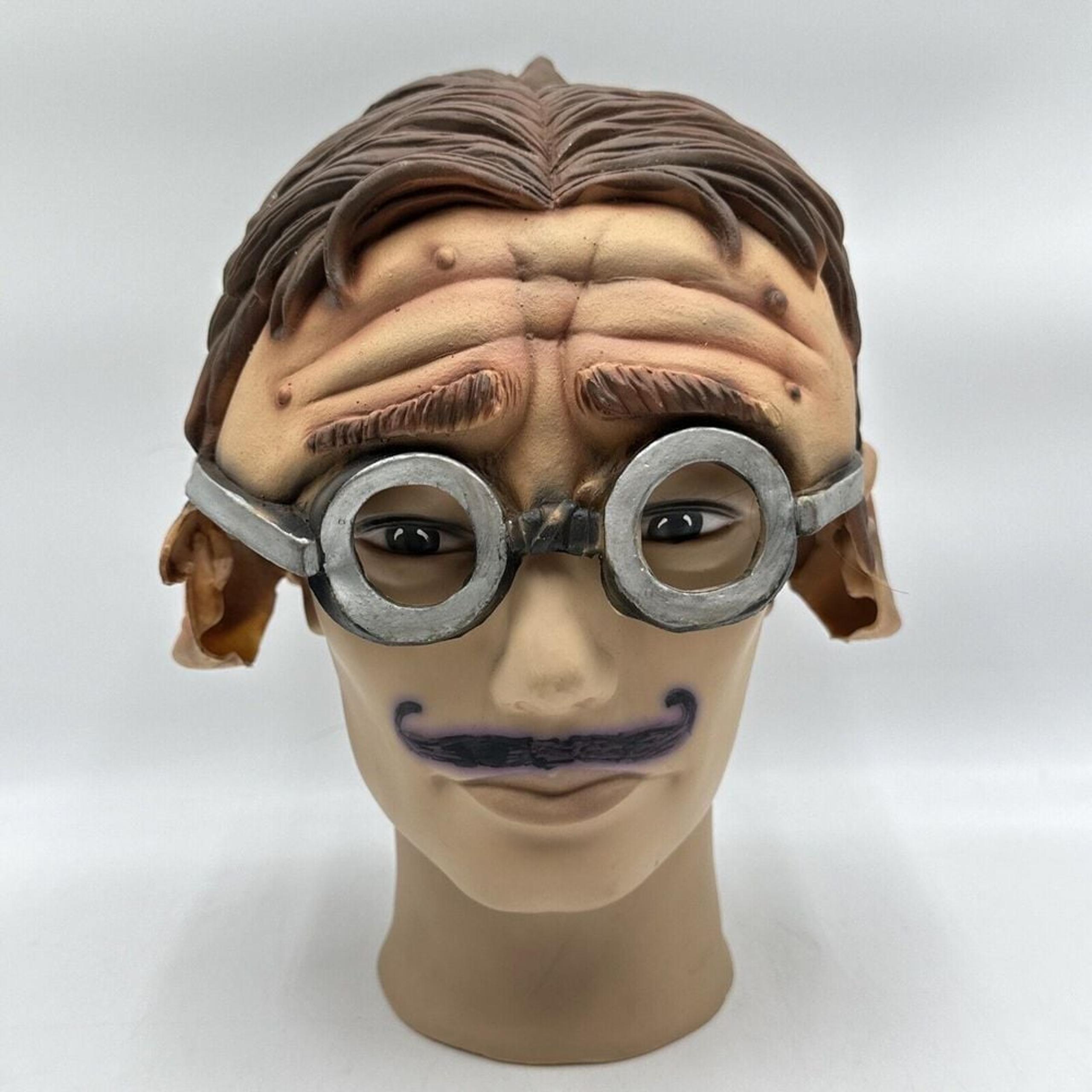 2004 The Paper Magic Group Nerd Guy Man Teen Boy w/ Glasses Latex Costume Mask