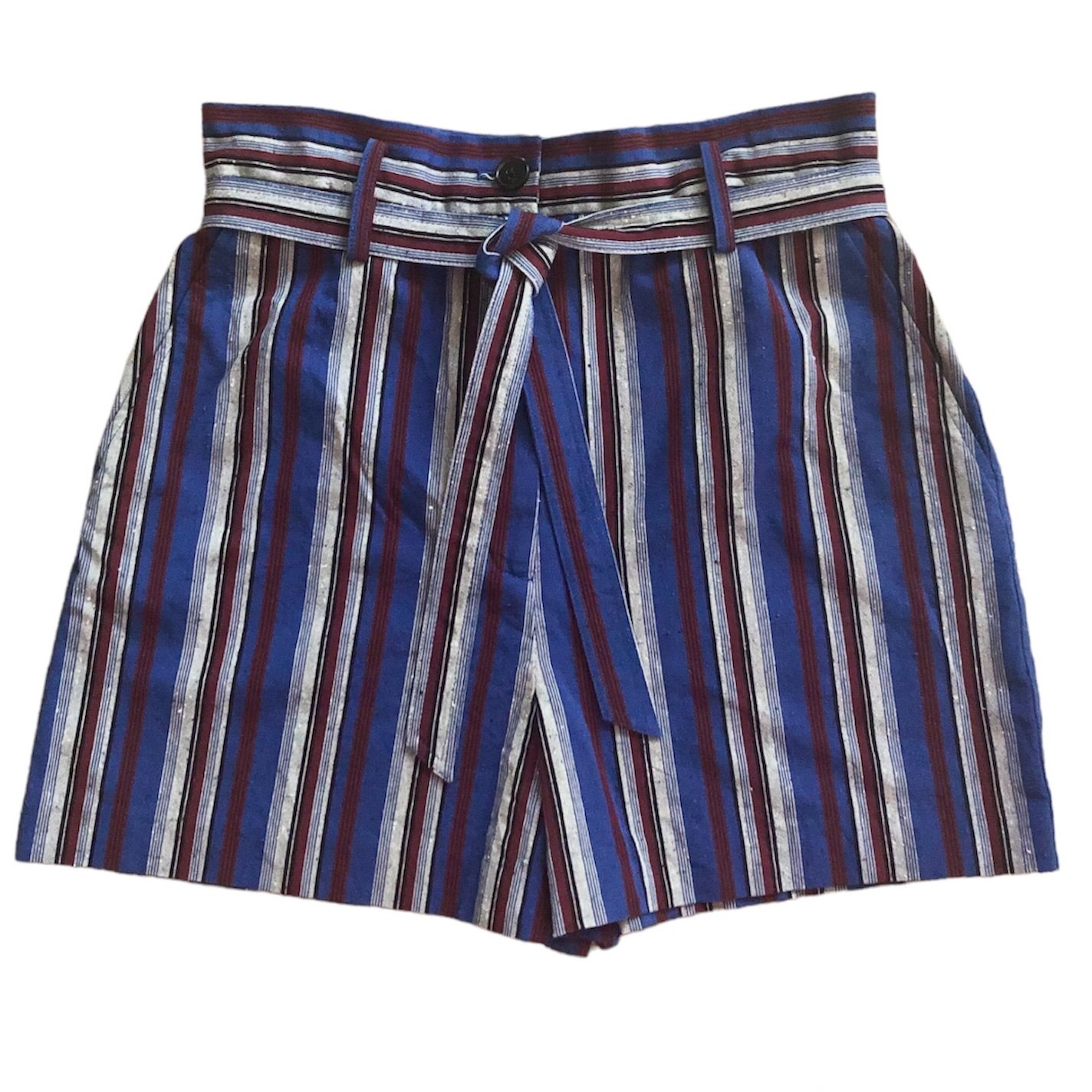 3.1 Phillip Lim Blue Striped High-Waisted Shorts Size 4
