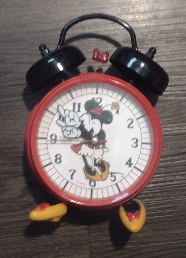 Disney Parks Minnie Mouse Red Twin Bell Alarm Clock with Feet