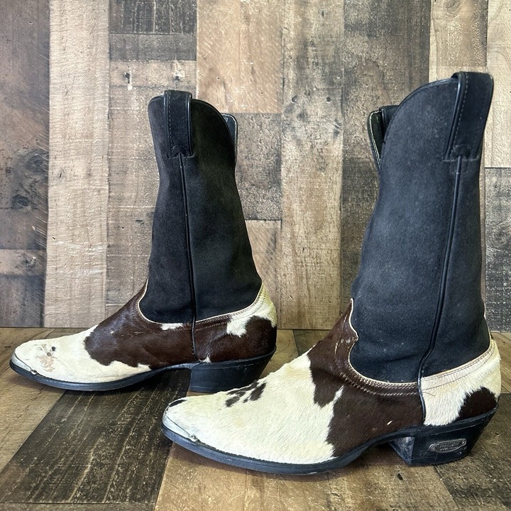 Code West By Dan Post Vintage Hair On Hide Cowboy Boots Mens 11 D