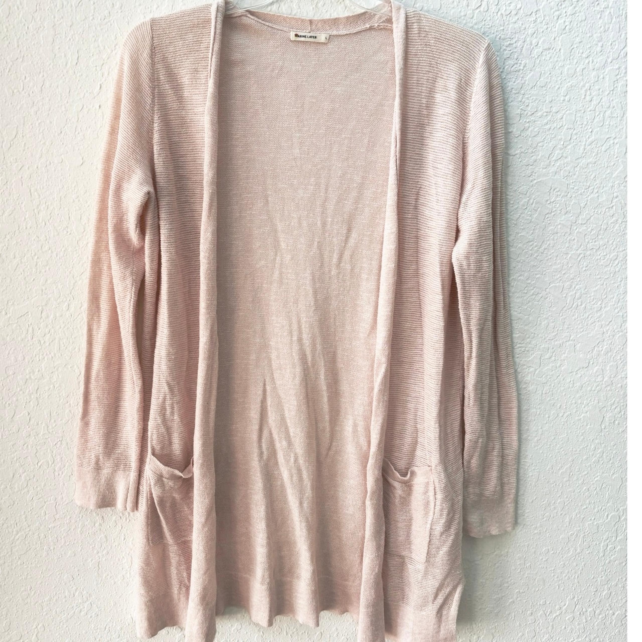 Marine Layer Pink Cardigan Sweater Cotton Flowy Knit Large Cottagecore $110