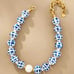 Anthropologie porcelain beaded pearl collar necklace