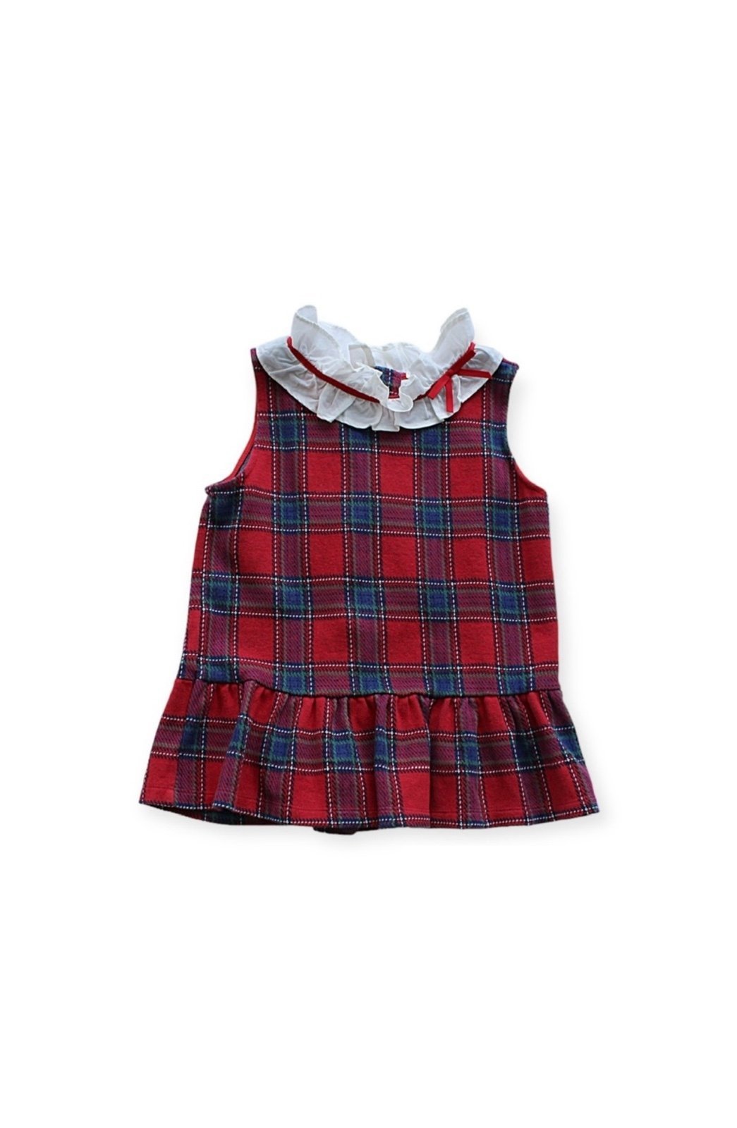 Janie & Jack Red Plaid Peplum Top Size 8