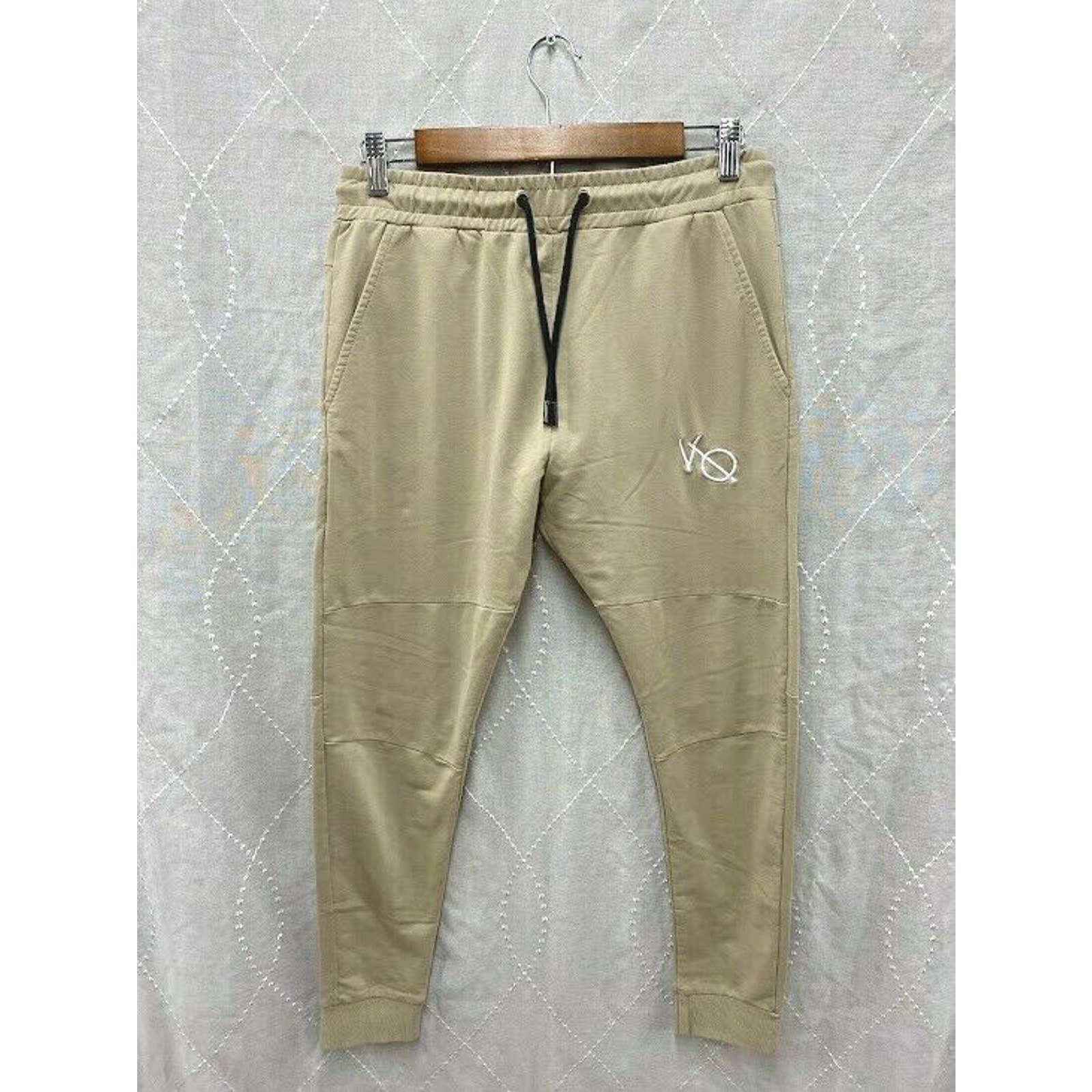 Vanquish VQ Fitness Mens Joggers M Tan Brown Sweatpants Cotton Blend