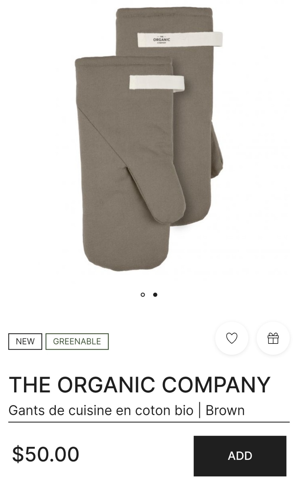 Oven gloves, potholders the organic company
