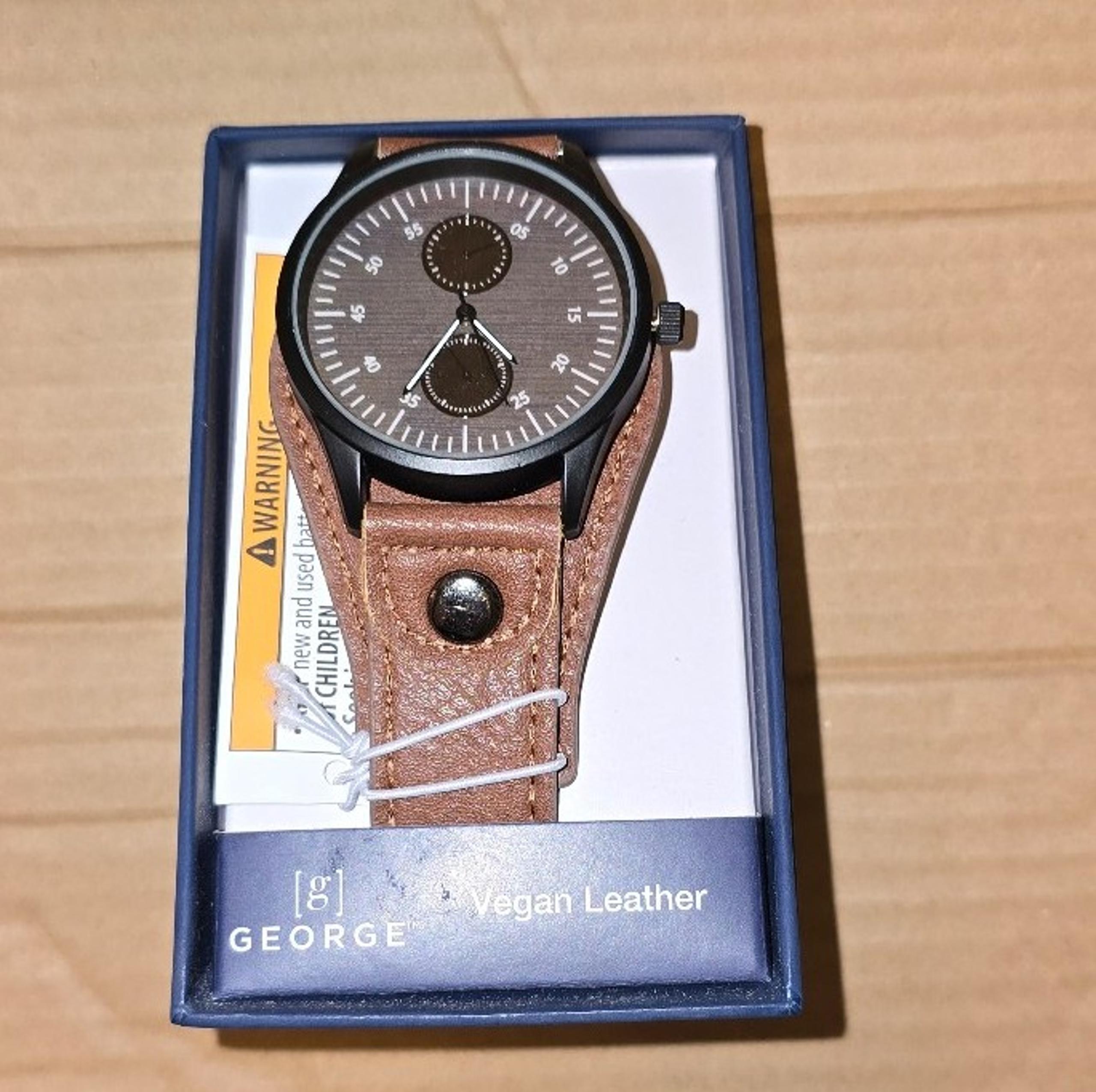 NEW Men's George Vegan Leather Watch