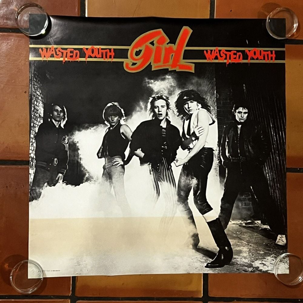 Original 1982 Girl Wasted Youth Record Store Promotional Poster 23 X 23