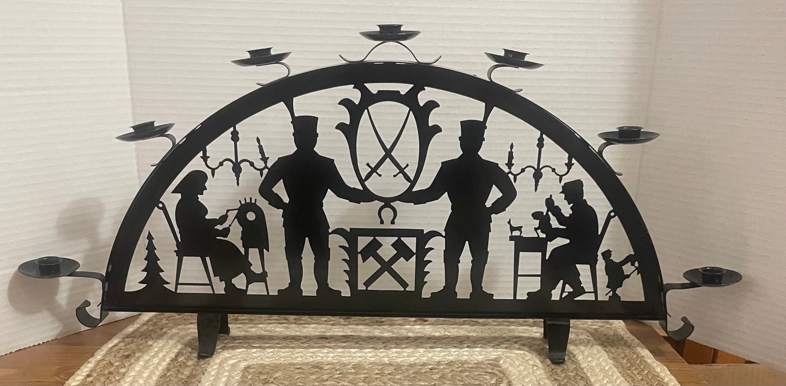 VTG Erzgebirge Schwibbogen 7 Candle Wrought Iron Arch Germany