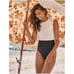 Summersalt The Surf One Piece Swimsuit Sea Urchin & White Sand Sz 2 Black White