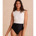Summersalt The Surf One Piece Swimsuit Sea Urchin & White Sand Sz 2 Black White