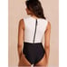 Summersalt The Surf One Piece Swimsuit Sea Urchin & White Sand Sz 2 Black White