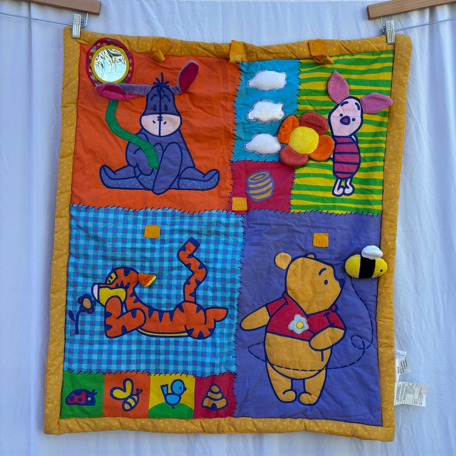 Vintage Disney Winnie the Pooh Baby Floor Play Mat Tummy Time Interactive