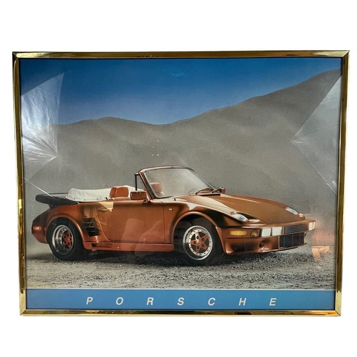 Framed Porsche 911 Slant Nose Car 1985 Poster Saint Chateaux Galleries Wall Art