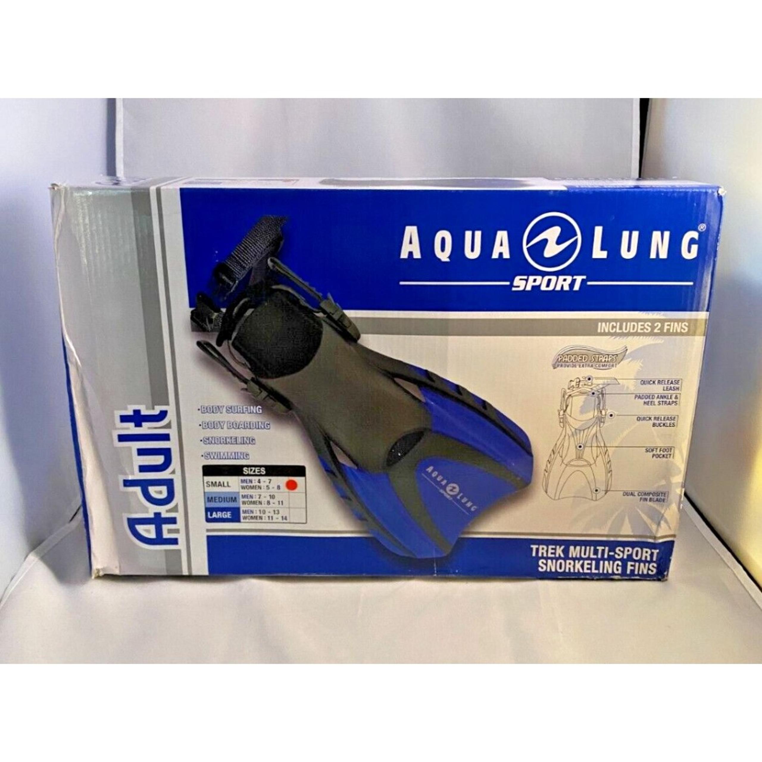 Aqua Lung Sport Trek Snorkeling Dive Fins Flippers - Adult