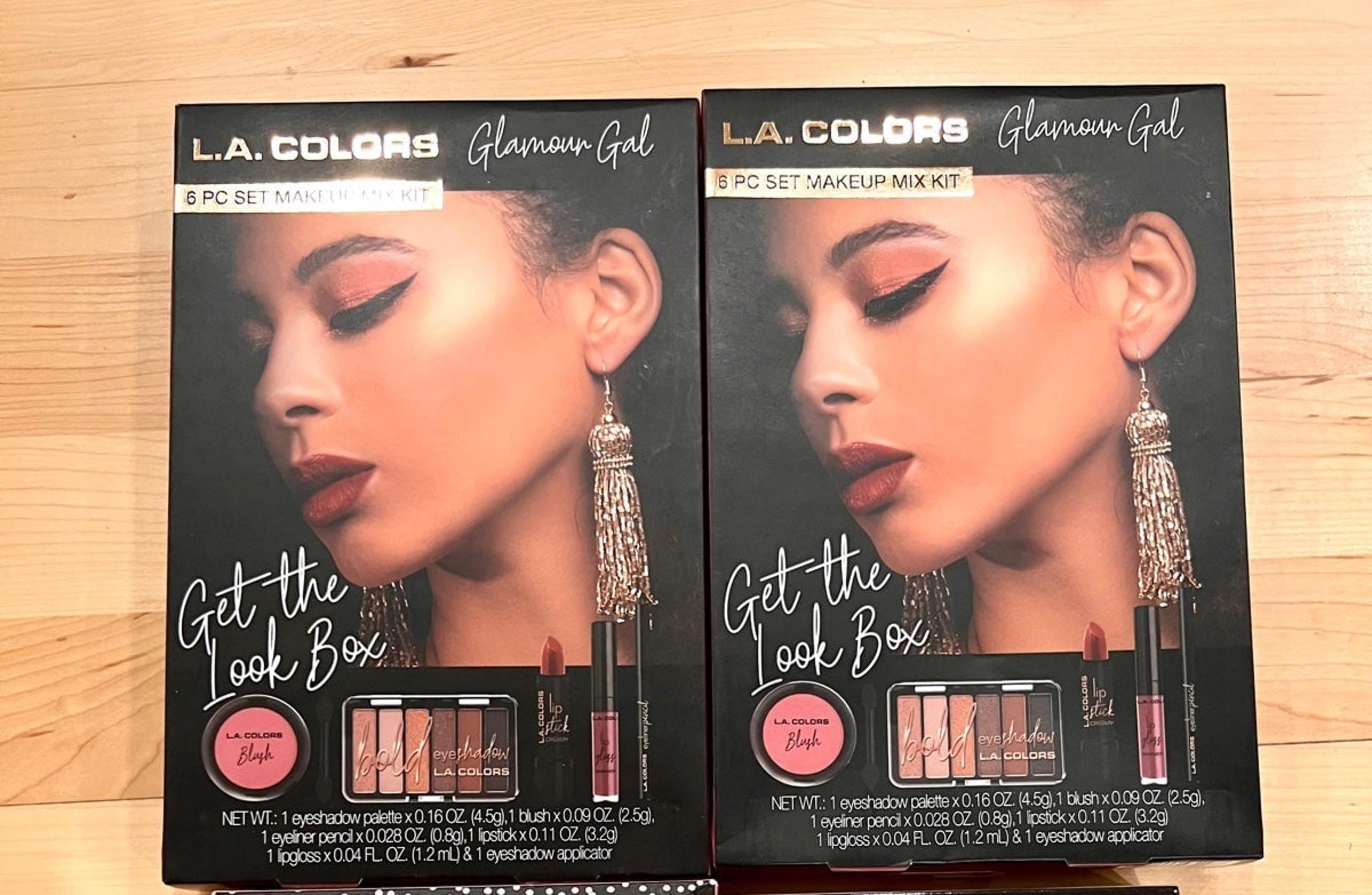 2 LA Colors Glamour Gal Look Book 6 Set Makeup Mix Kit Blush Lip Eyeshadow gift