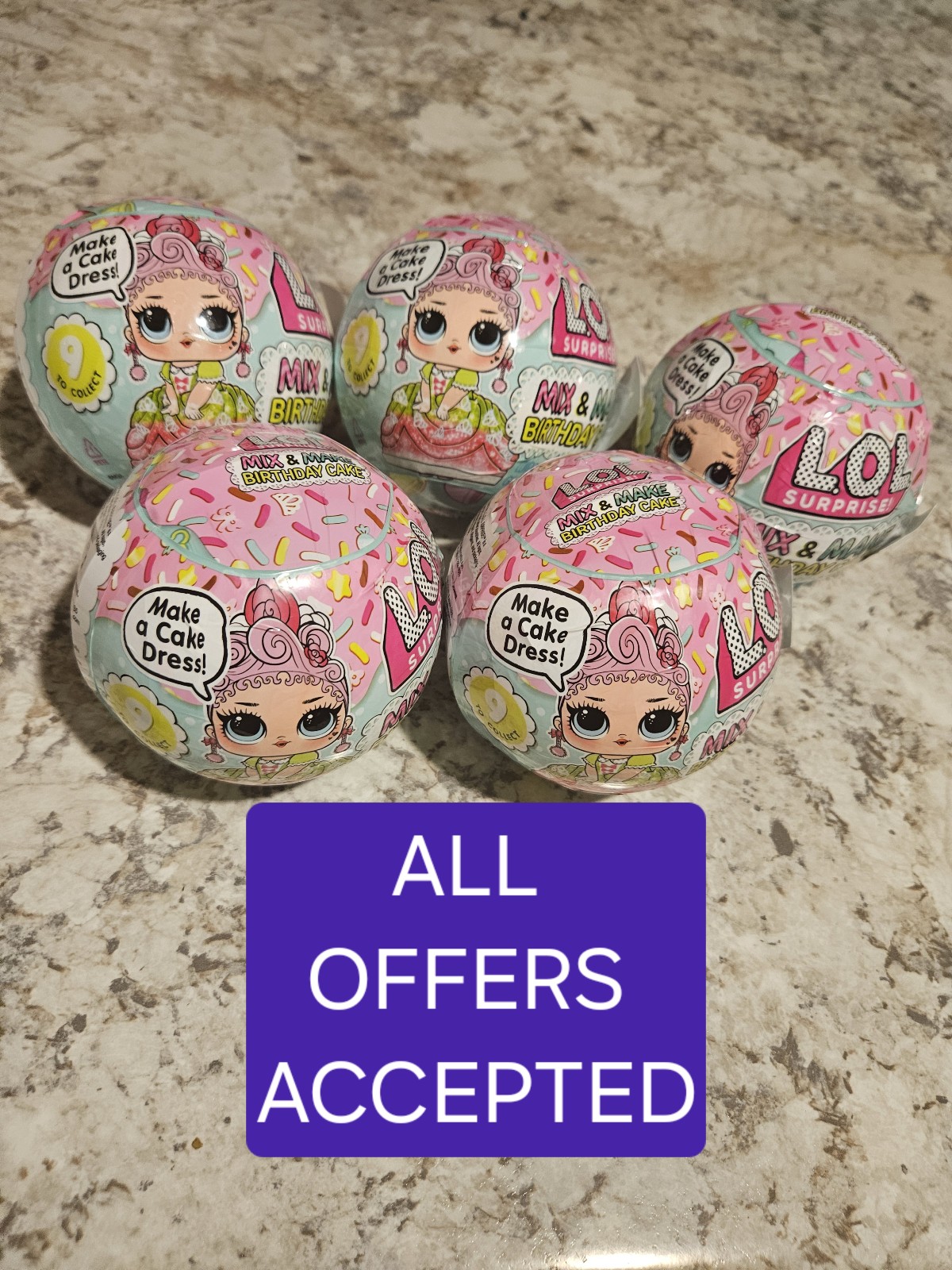 [ALL OFFERS ACCEPTED] Lol Surprise Mix & Make Birthday Cake Lot of 5