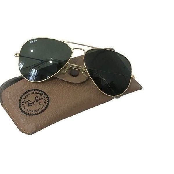 Vintage B&L Ray Ban USA Aviator Sunglasses Green Lenses 58 14