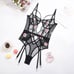 Black Floral Embroidered Lace Bodysuit