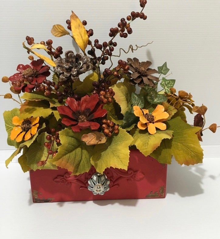 Handmade Sustainable Wood Pine Cone Flowers Fall Floral Home Decor