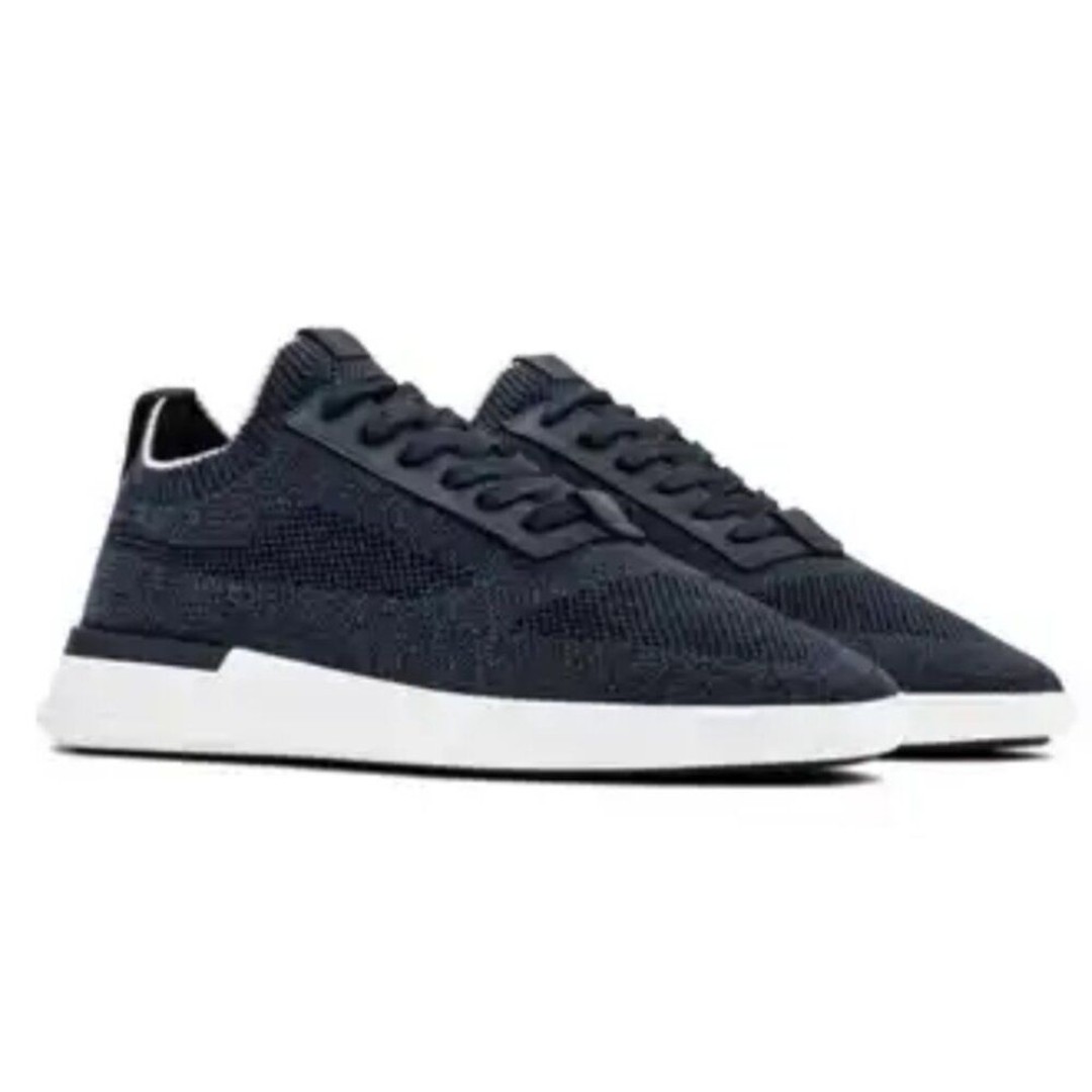 Wolf & Shepherd SupremeKnit Lace-up Trainer Sneakers in Navy Blue 11