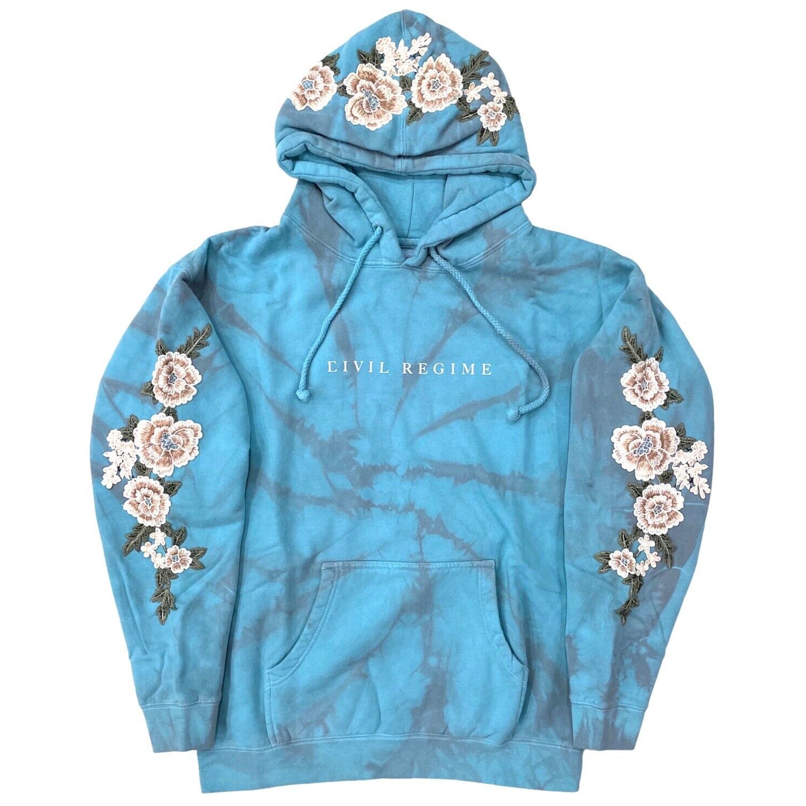 Civil Regime by Darc Sport Women's White Rose Tie Dye Hoodie in Artic Bloom