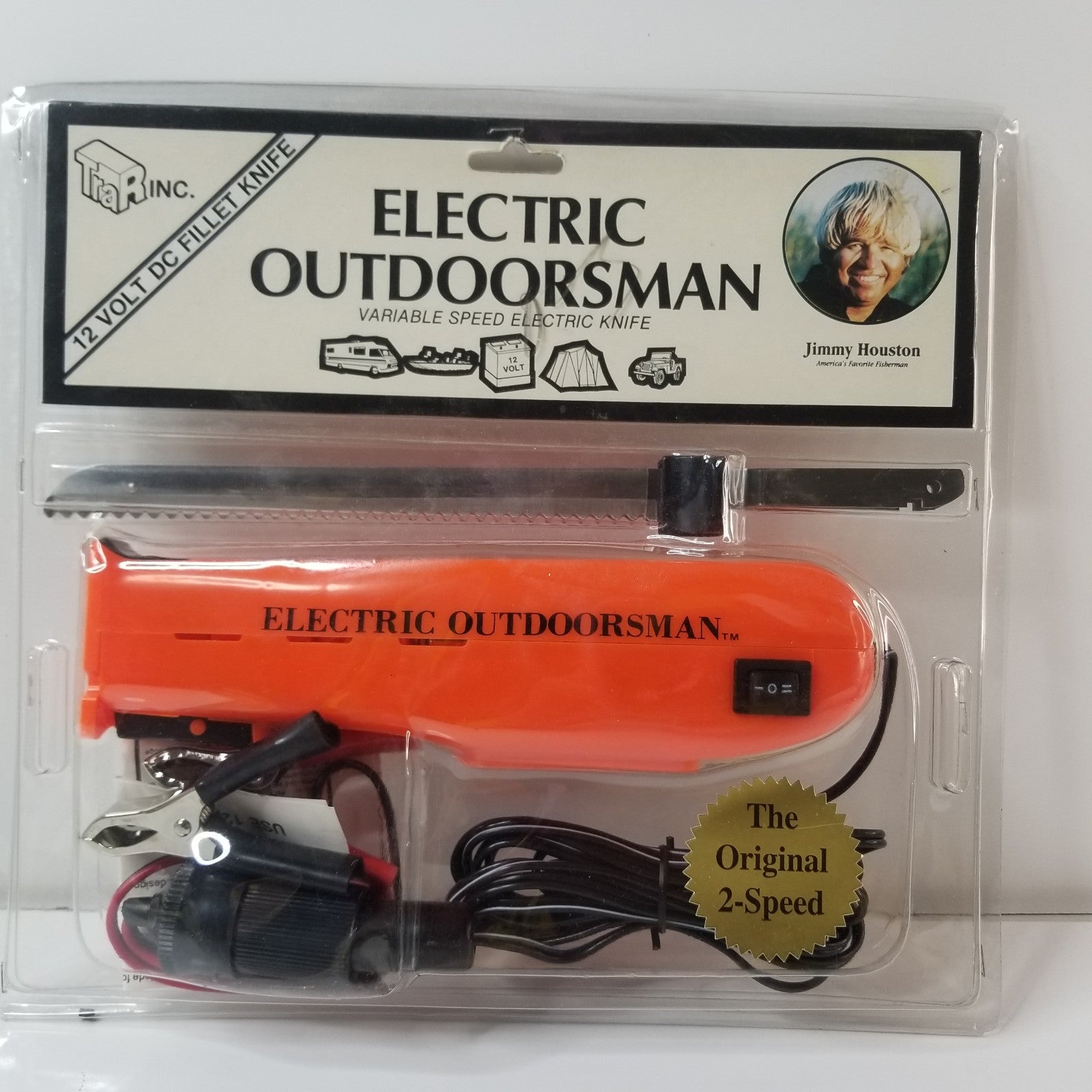 Vintage 12v Jimmy Houston Electric Outdoorsman Variable Speed Fillet Knife New