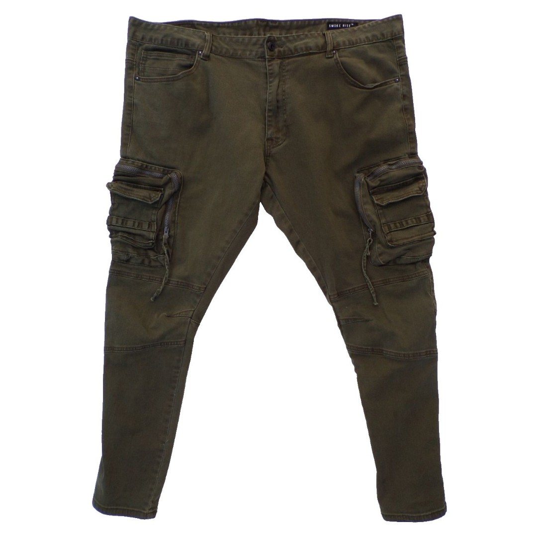 Smoke Rise JP21739 Slim Tapered Fit Cargo Utility Jeans 44x31.5"L  NWT!