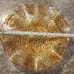 CARNIVAL GLASS GRAPE LEAVES RUFFLED EDGES MARIGOLD IRIDESCENT BOWL