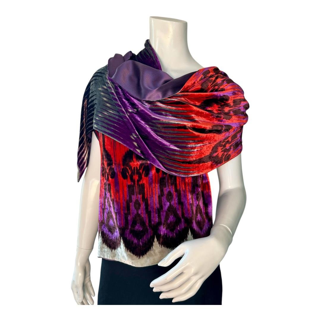 Etro Milano Vibrant Silk | Velvet Scarf