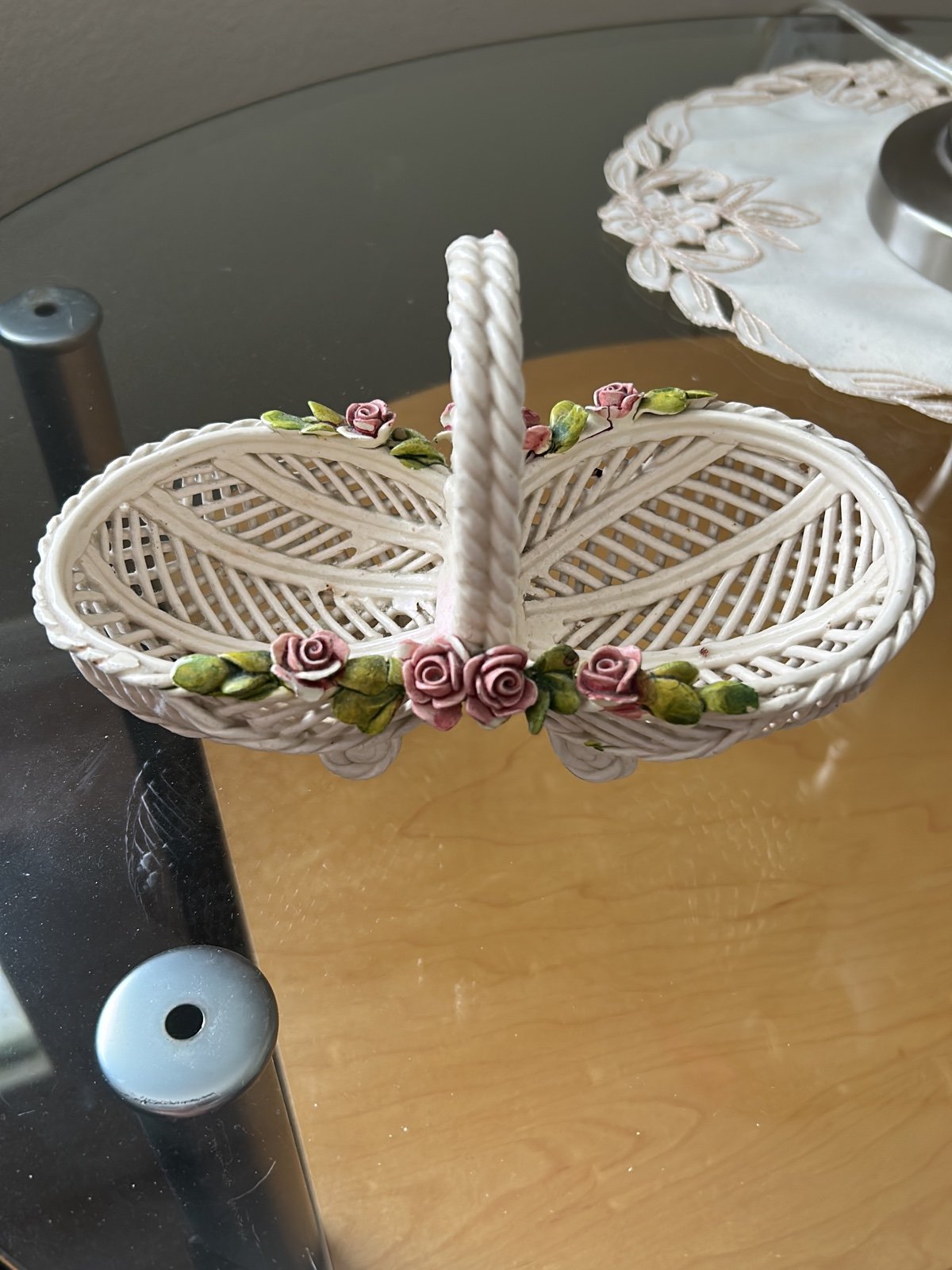 Vintage china porcelain basket Vintage china porcelain basket