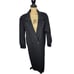 Vintage Black Wool Leather Trim Overcoat Classic