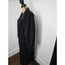 Vintage Black Wool Leather Trim Overcoat Classic