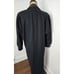 Vintage Black Wool Leather Trim Overcoat Classic