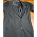 Vintage Black Wool Leather Trim Overcoat Classic