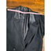 Vintage Black Wool Leather Trim Overcoat Classic