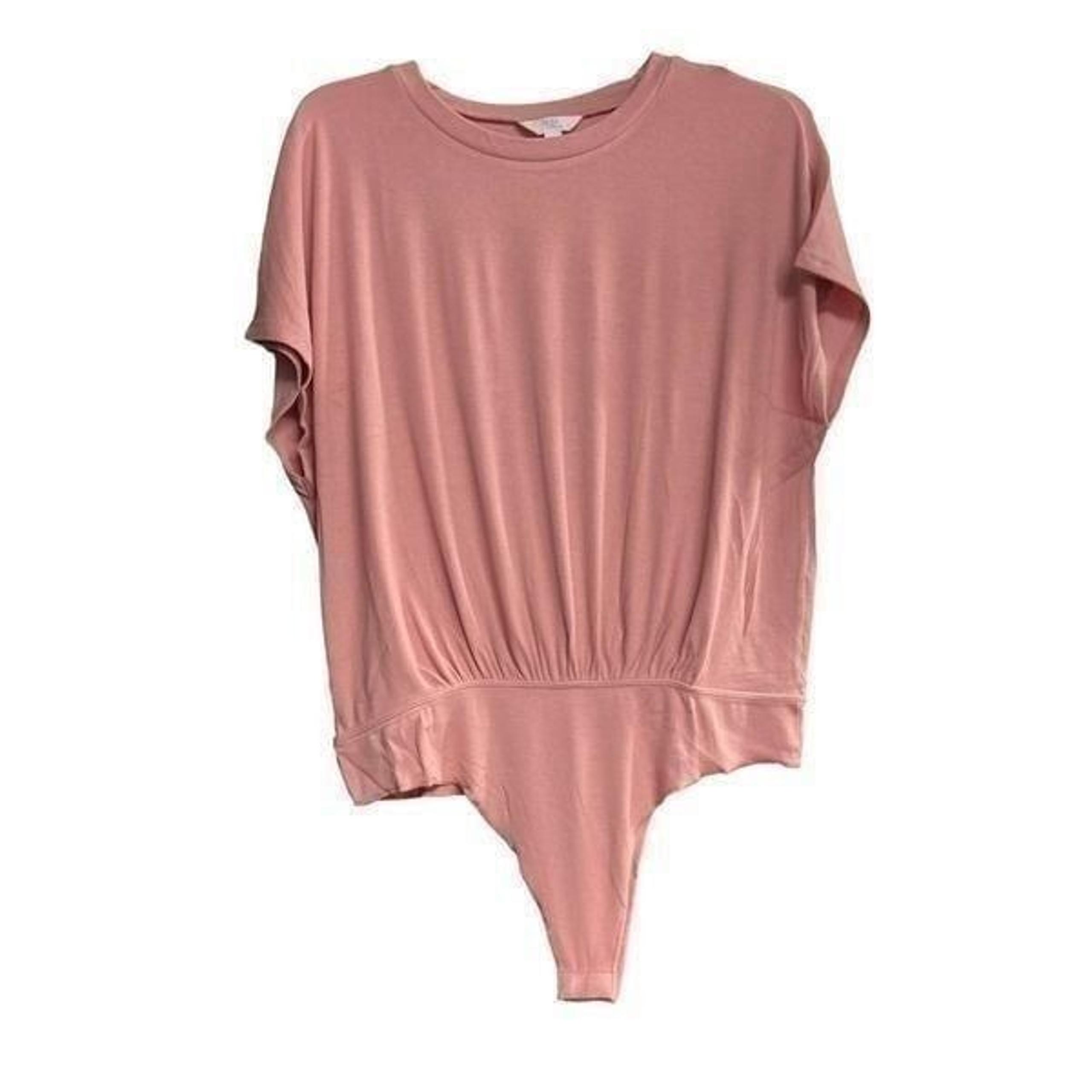 TIME AND TRU Drop Shoulder Bodysuit Pink Size Large