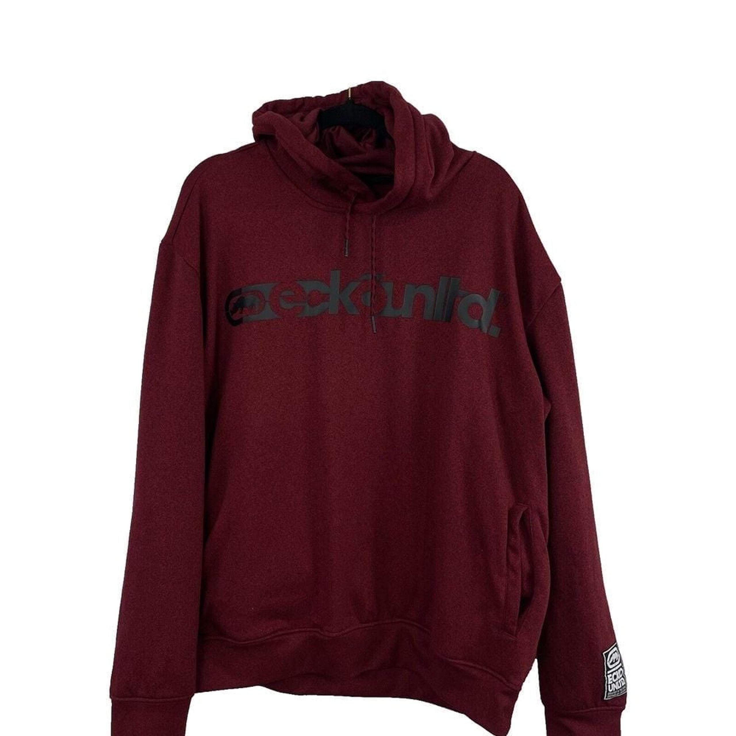 Ecko Unlimited Hoodie Men XL Red Polyester Drawstrings Pullover Long Sleeve
