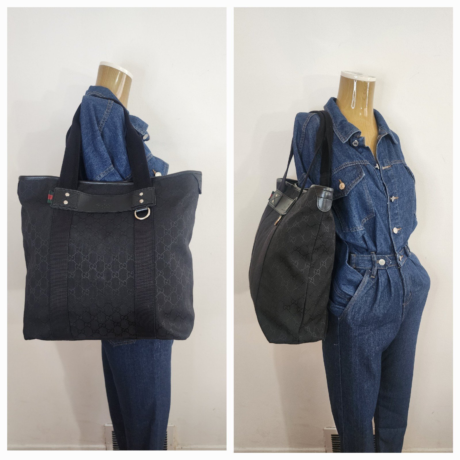 GUCCI GG Canvas Web Loop Tote Bag