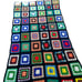 VTG Multicolor Crochet Granny Square Roseanne Afghan Quilt Blanket Throw 88”x49”