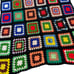 VTG Multicolor Crochet Granny Square Roseanne Afghan Quilt Blanket Throw 88”x49”
