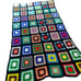 VTG Multicolor Crochet Granny Square Roseanne Afghan Quilt Blanket Throw 88”x49”
