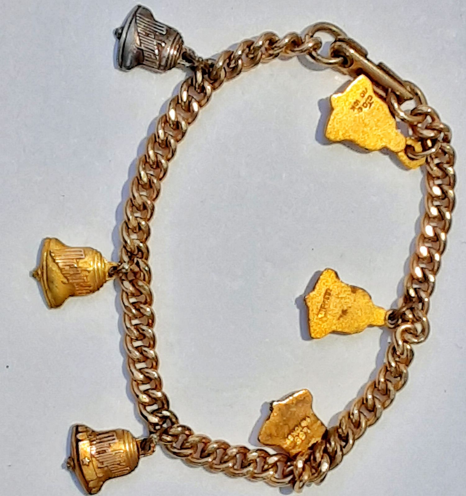 Vintage art deco CHARM BRACELET w Michig