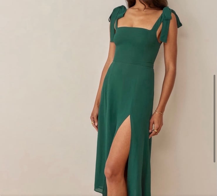 Reformation Twilight Dress in Emerald (Size 6)