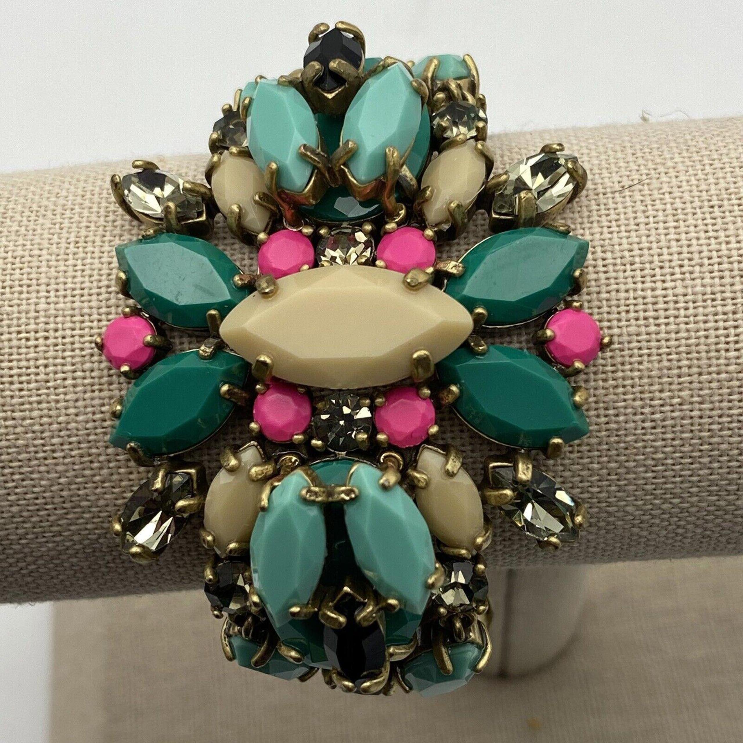 Authentic Bracelet Multi Color Rhinestone Bracelet. Pink/turquoise/blue - J.Crew