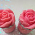 Rose candle decorative rose candle rustic shape pink pack of two