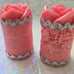 Rose candle decorative rose candle rustic shape pink pack of two