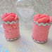 Rose candle decorative rose candle rustic shape pink pack of two