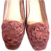 Donald J. Pliner Wine Burgundy Suede Kitten Heel Flower Toe Pumps 7 New No Box