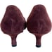Donald J. Pliner Wine Burgundy Suede Kitten Heel Flower Toe Pumps 7 New No Box