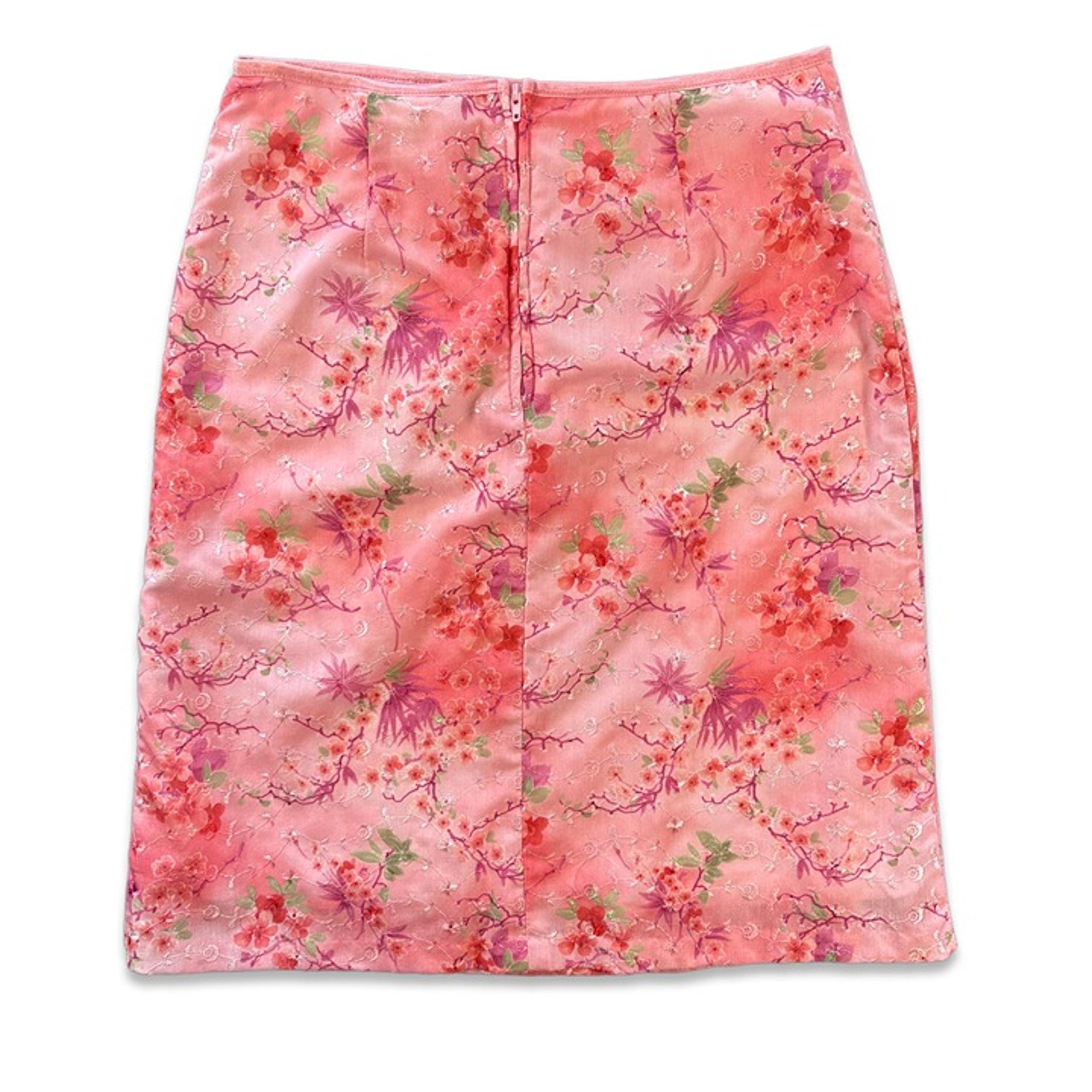 Exact Change Vintage Pink Lined Floral Machine Washable Skirt Women's Size 3